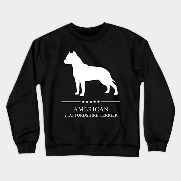 American Staffordshire Terrier Dog White Silhouette Crewneck Sweatshirt by millersye